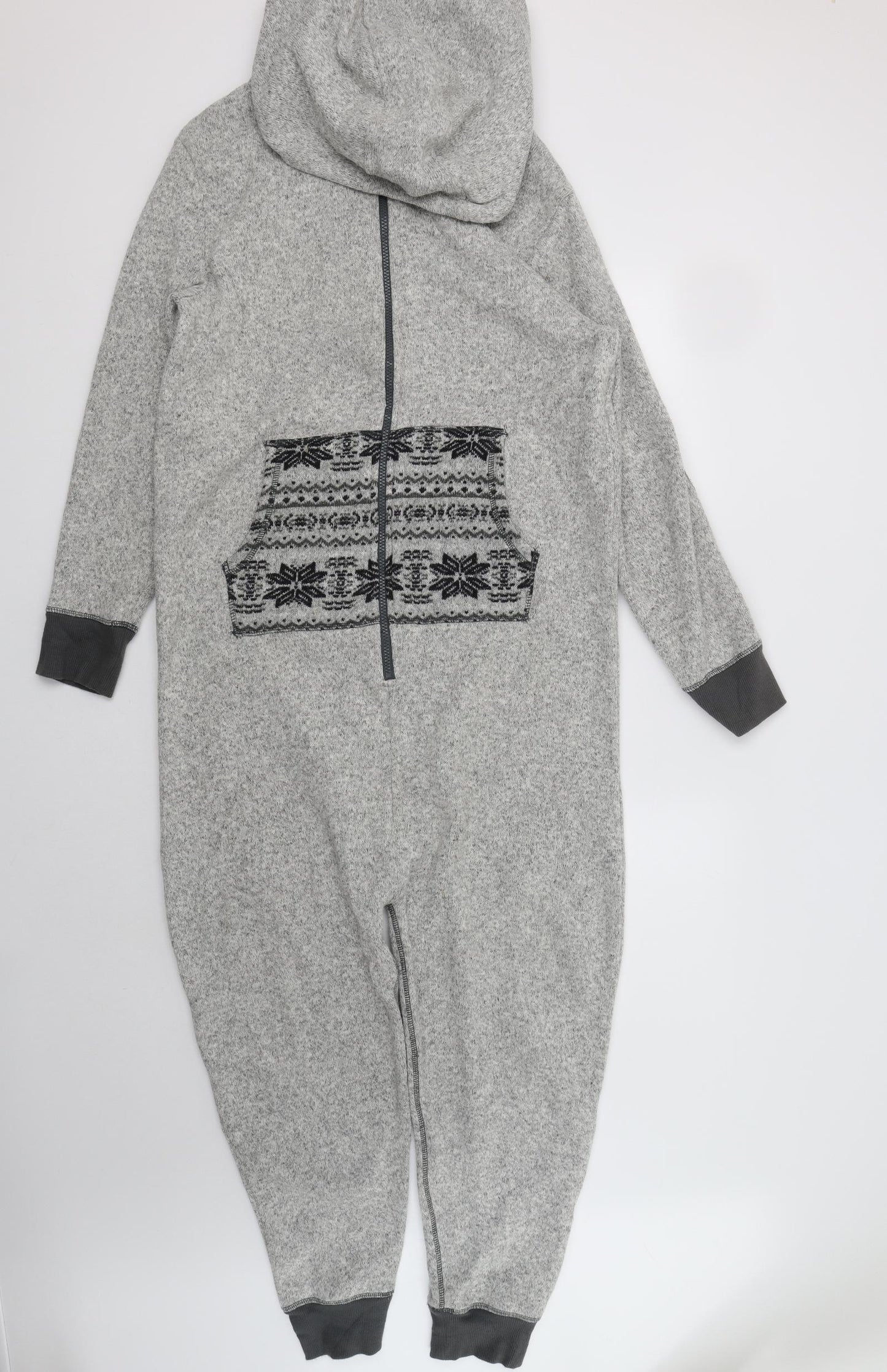 NEXT Boys Grey Fair Isle Polyester  Bodysuit Size 14 Years  Zip - Onesie