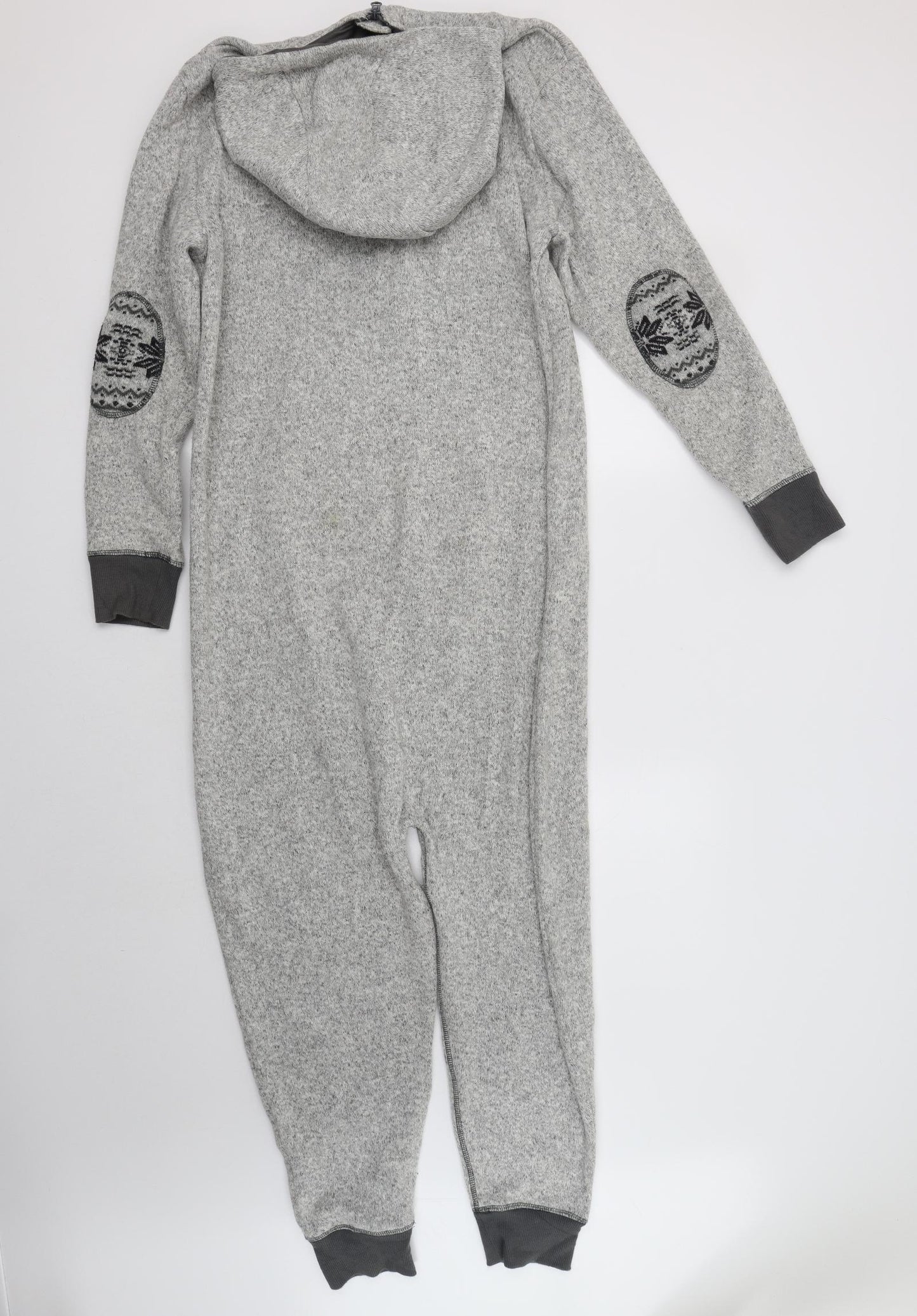 NEXT Boys Grey Fair Isle Polyester  Bodysuit Size 14 Years  Zip - Onesie