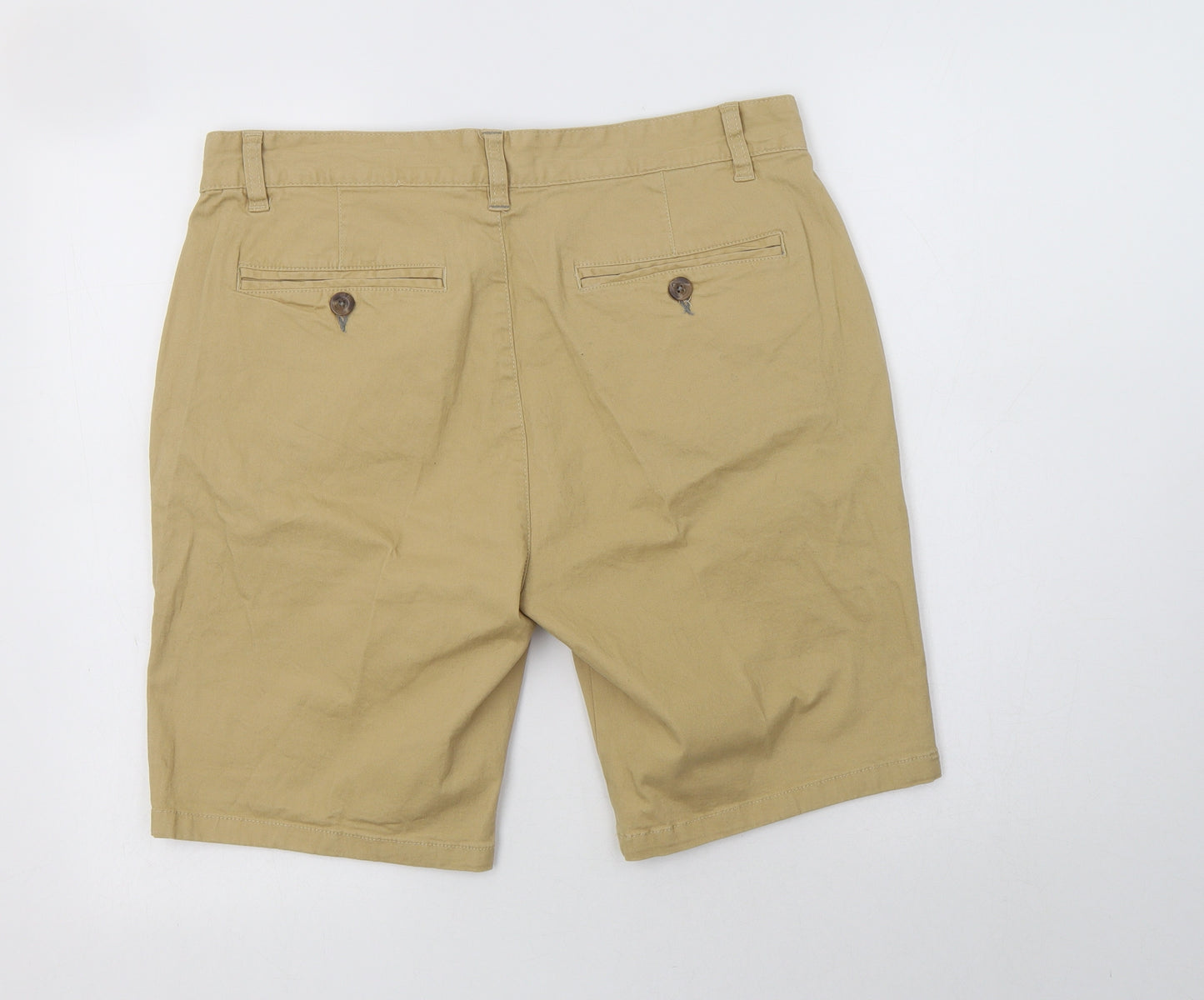 Mountain Warehouse Mens Beige  Cotton Chino Shorts Size 34 L12 in Regular Button
