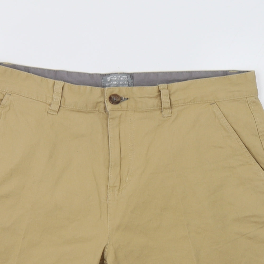 Mountain Warehouse Mens Beige  Cotton Chino Shorts Size 34 L12 in Regular Button