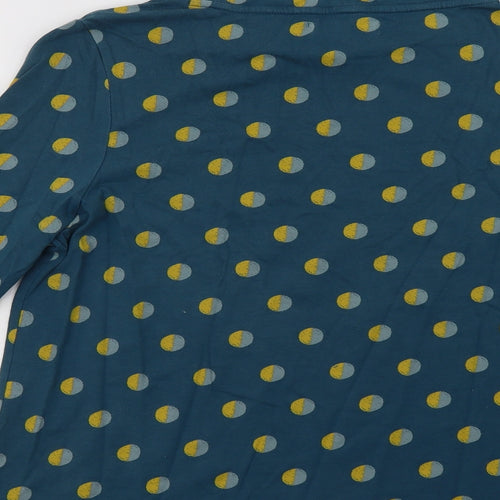 Seasalt Cornwall Womens Green Polka Dot Cotton Basic Blouse Size 12 Mock Neck