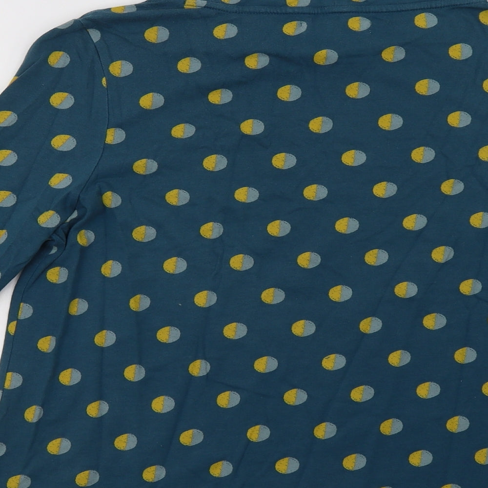 Seasalt Cornwall Womens Green Polka Dot Cotton Basic Blouse Size 12 Mock Neck
