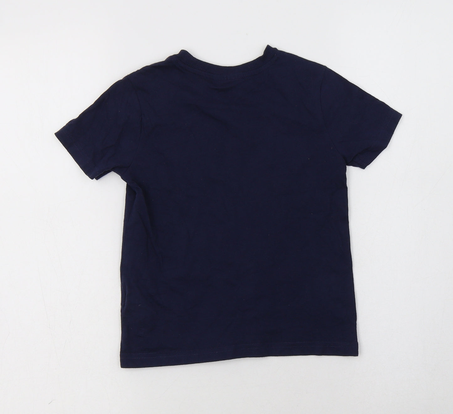 F&F Boys Blue  Cotton Basic T-Shirt Size 4-5 Years Crew Neck  - Euro 2020