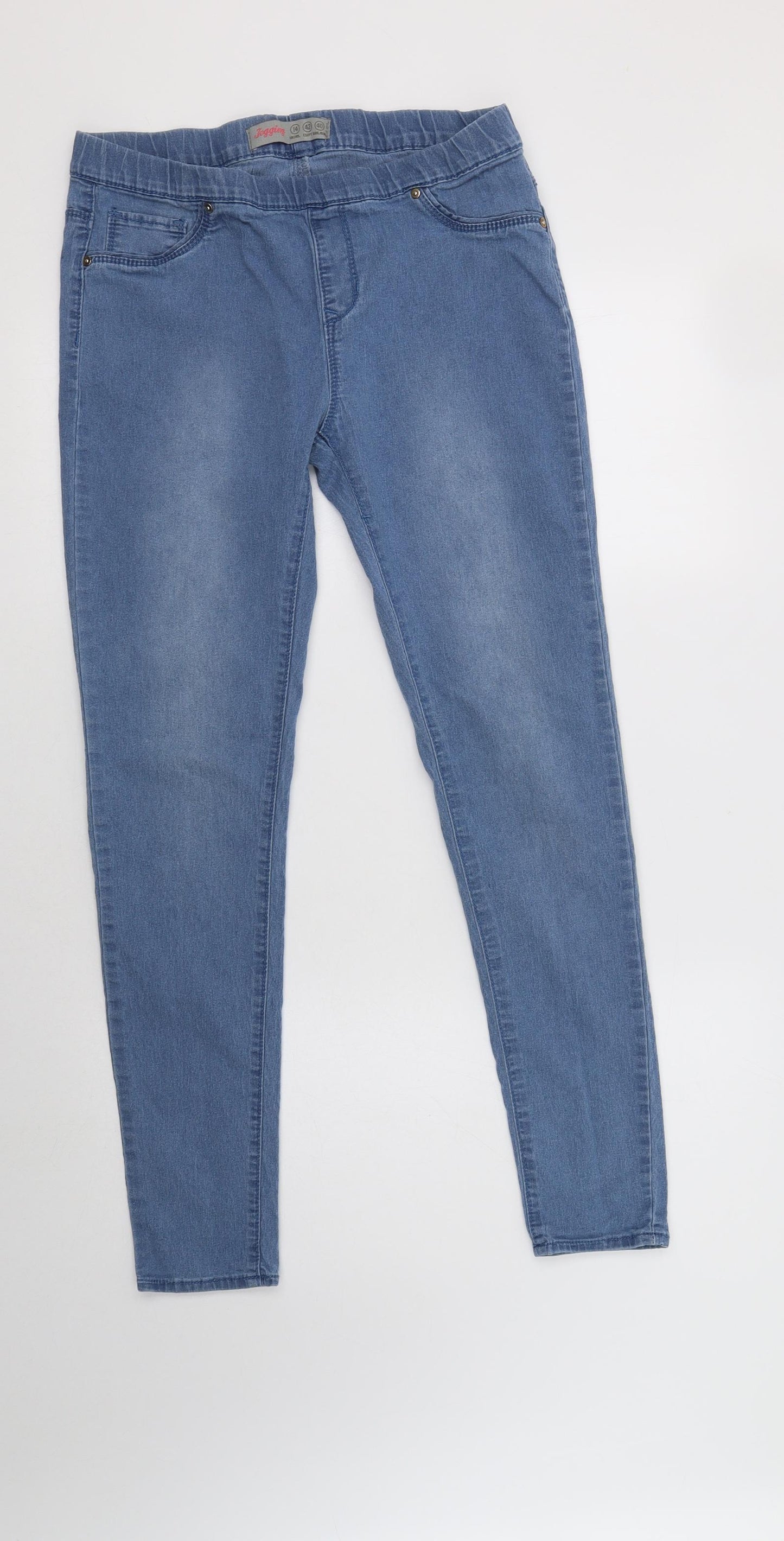 Primark Womens Blue  Cotton Jegging Jeans Size 14 L30 in Regular