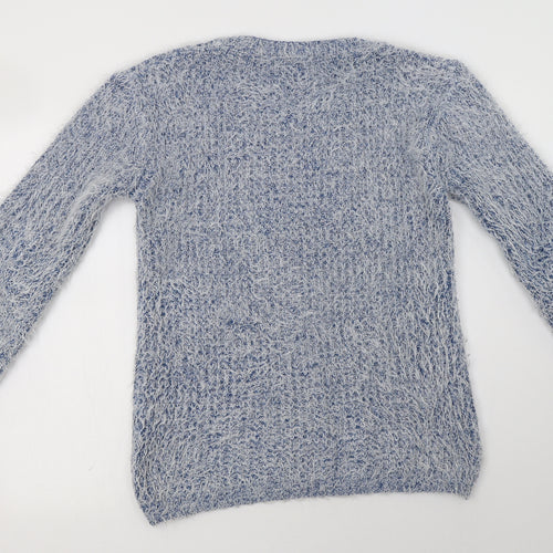 Melody Womens Blue Crew Neck  Cotton Pullover Jumper Size L   - Love