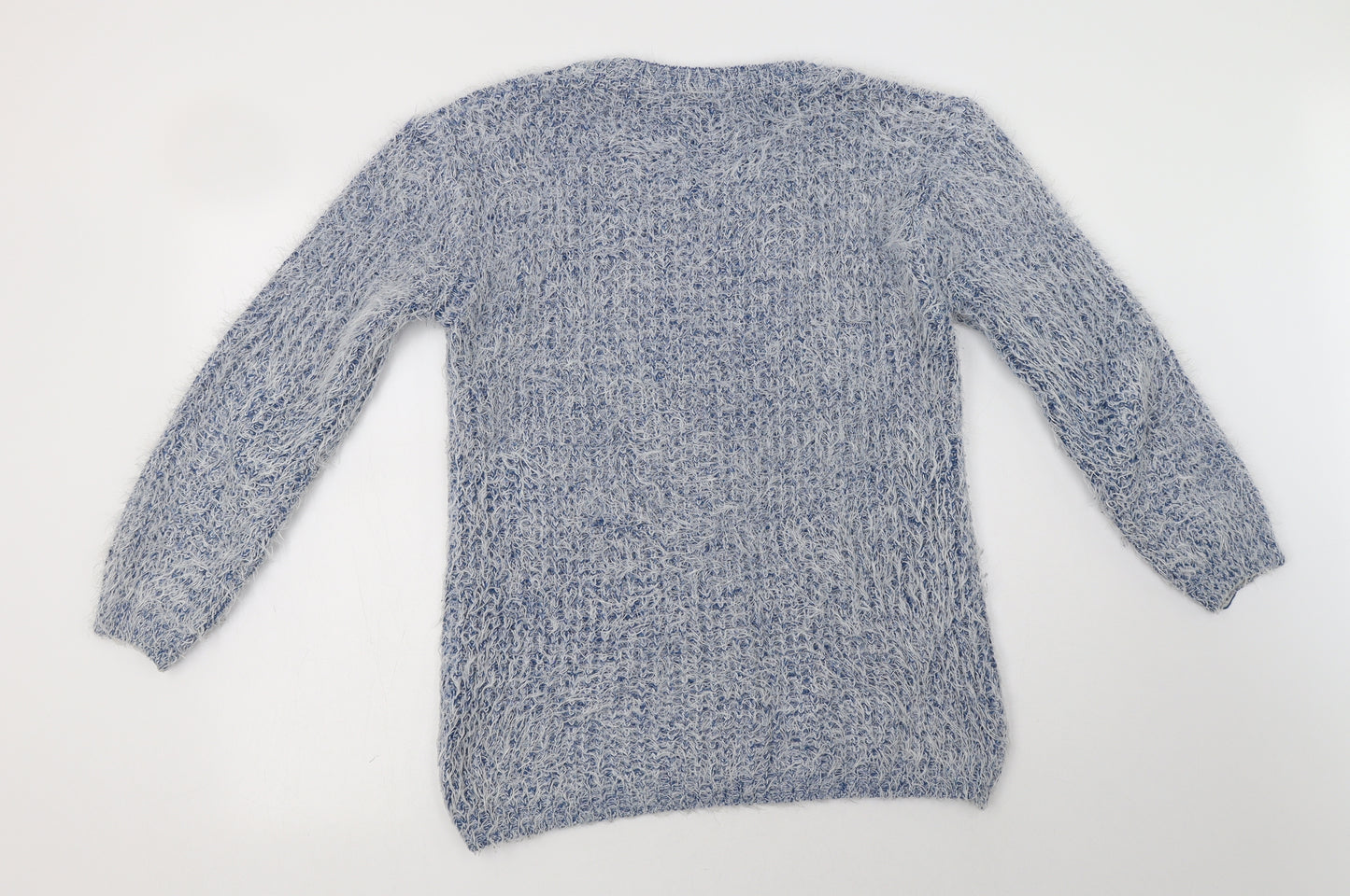 Melody Womens Blue Crew Neck  Cotton Pullover Jumper Size L   - Love
