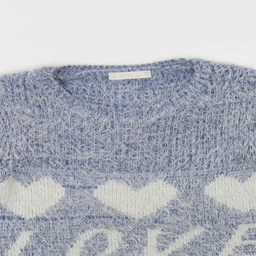 Melody Womens Blue Crew Neck  Cotton Pullover Jumper Size L   - Love