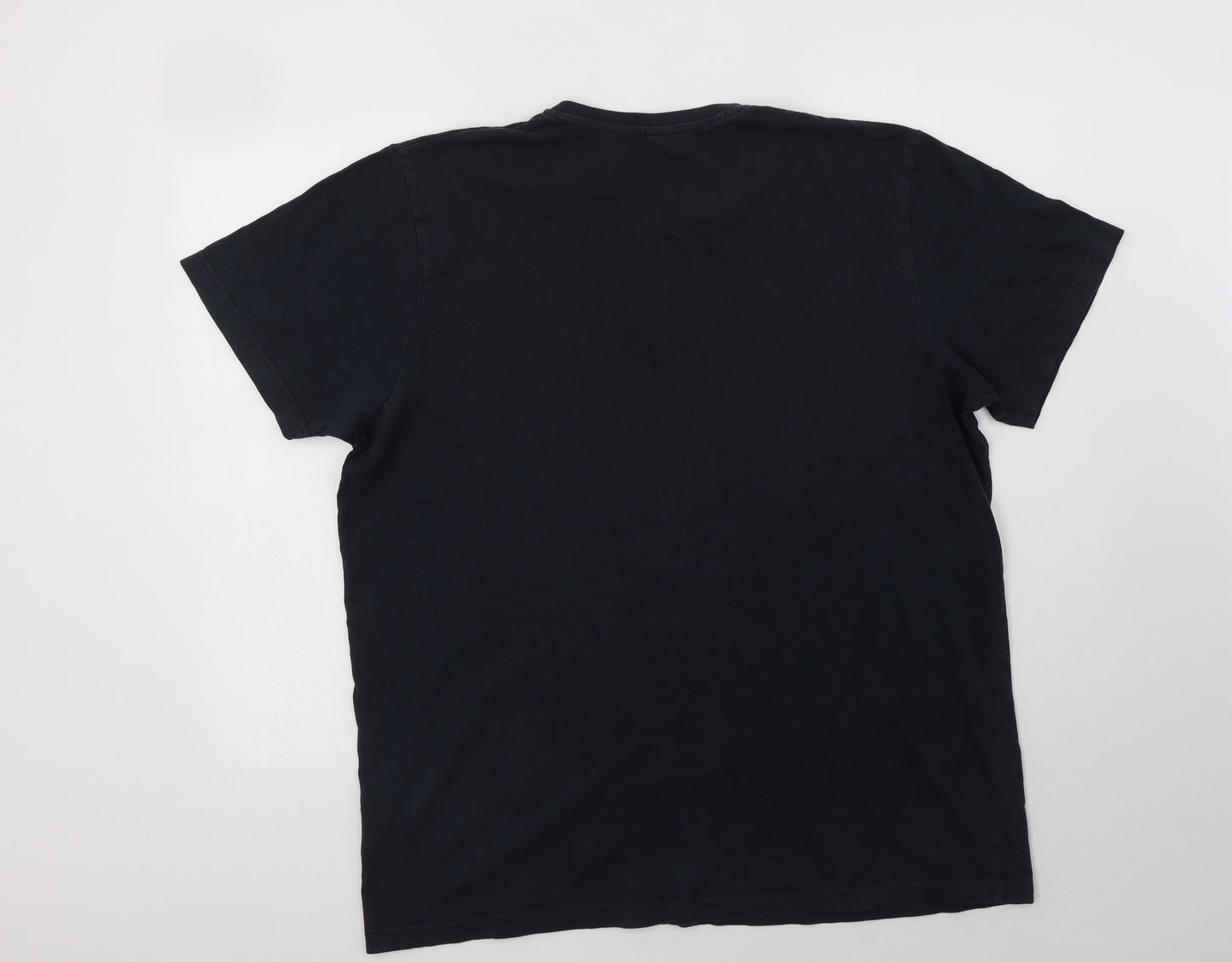 Capsule Mens Black  Cotton  T-Shirt Size L Henley
