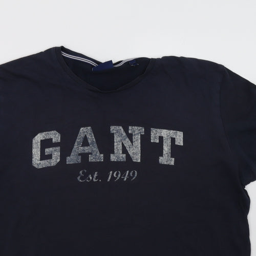 GANT Mens Blue  Cotton  T-Shirt Size L Crew Neck
