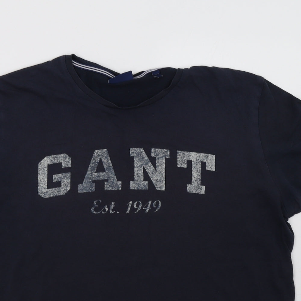 GANT Mens Blue  Cotton  T-Shirt Size L Crew Neck