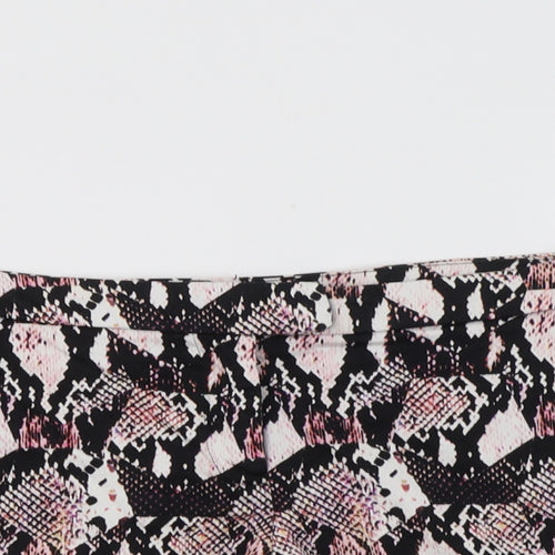 H&M Womens Multicoloured Animal Print Cotton Hot Pants Shorts Size 10 L3 in Regular Hook & Loop