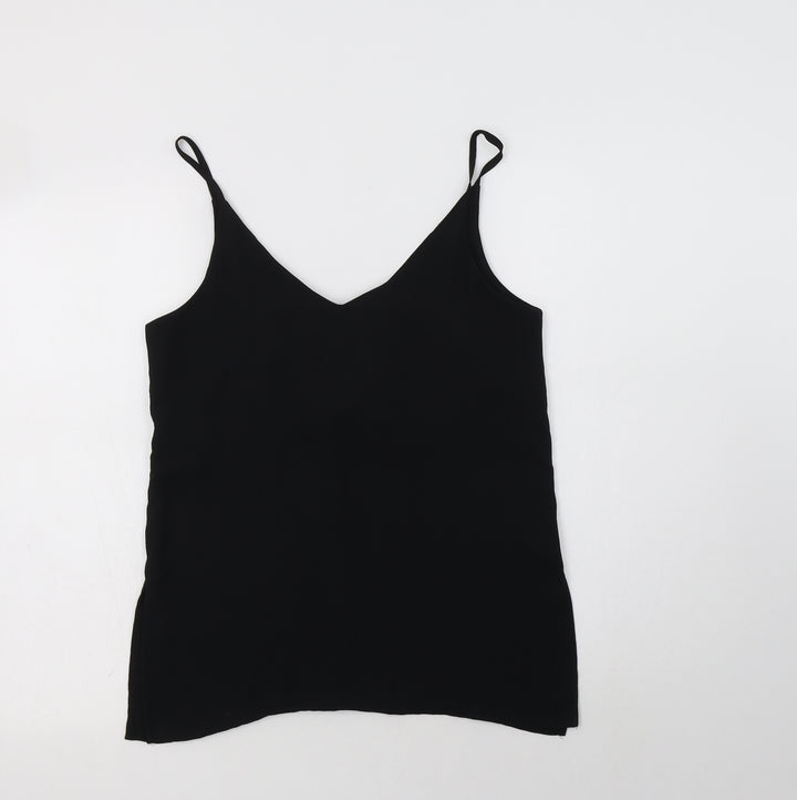 H&M Womens Black  Polyester Camisole Blouse Size 8 V-Neck