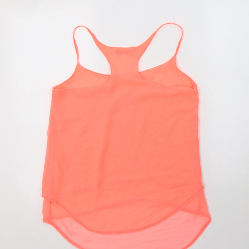 Shana Womens Pink  Polyester Camisole Blouse Size S Round Neck