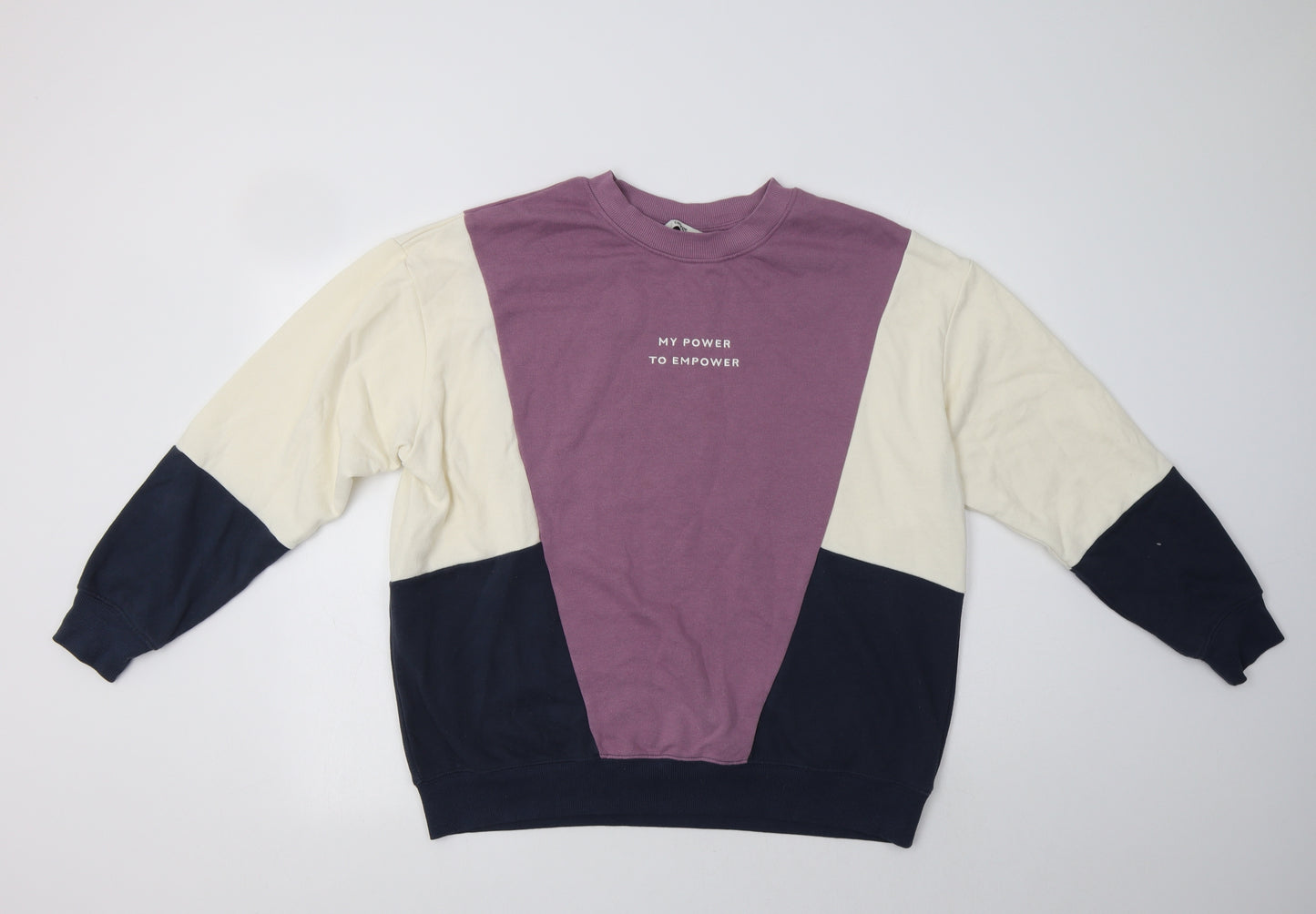 George Womens Multicoloured Colourblock Cotton Pullover Sweatshirt Size L   - My Power