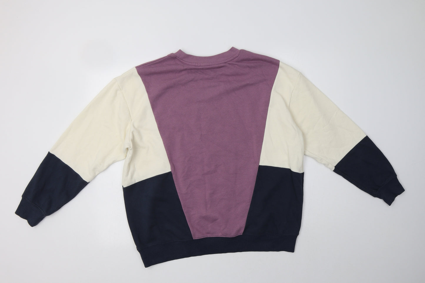 George Womens Multicoloured Colourblock Cotton Pullover Sweatshirt Size L   - My Power