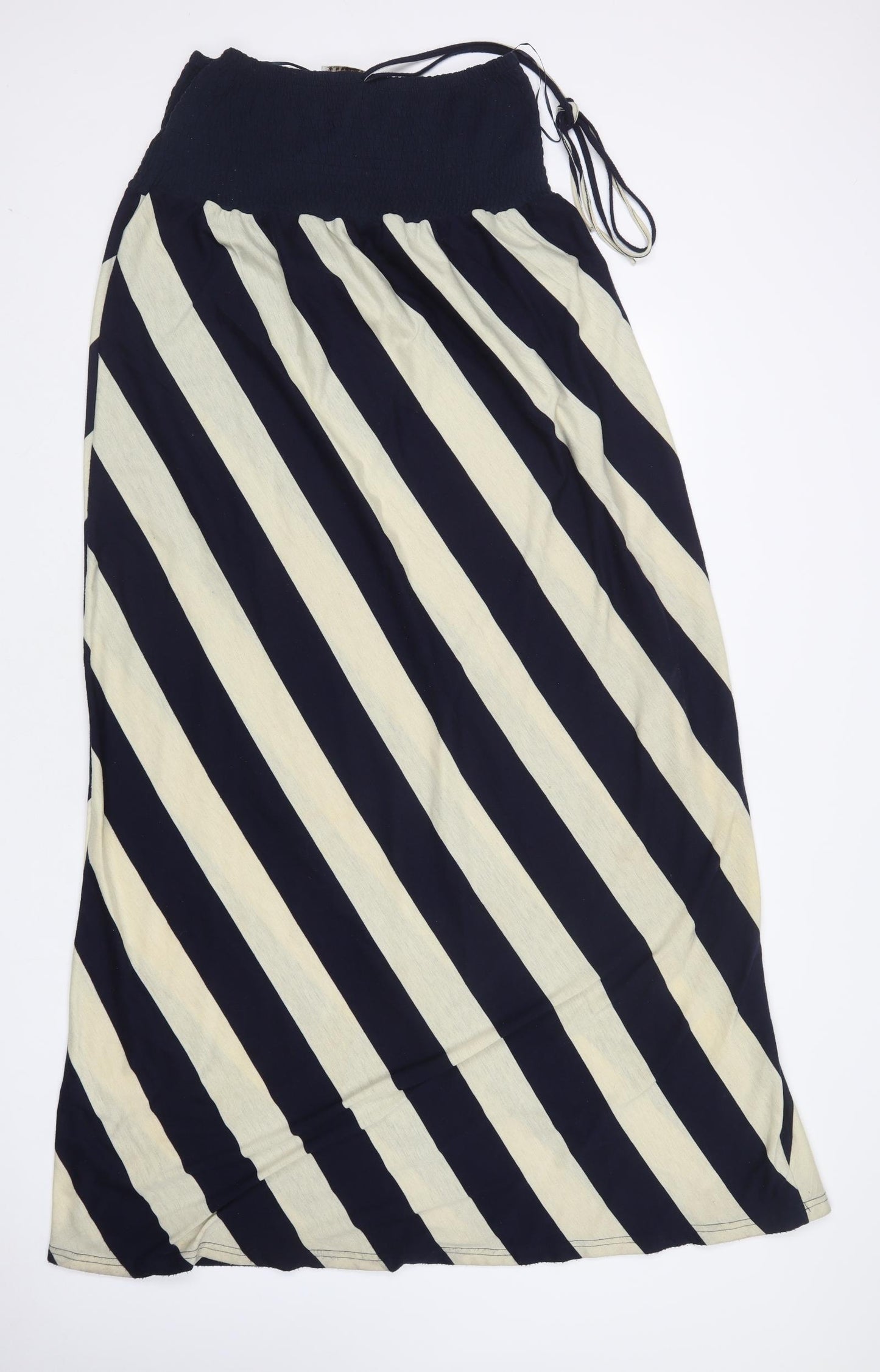 Miumi Womens Multicoloured Striped Cotton A-Line  Size L  Off the Shoulder