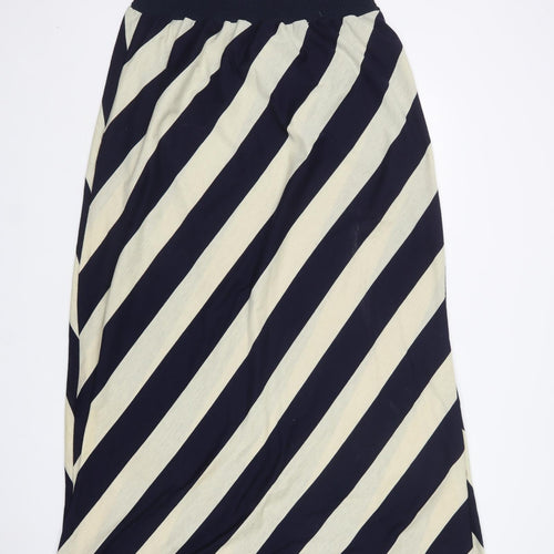 Miumi Womens Multicoloured Striped Cotton A-Line  Size L  Off the Shoulder