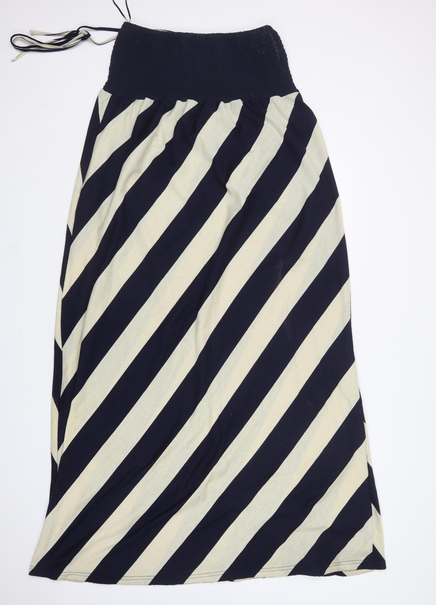 Miumi Womens Multicoloured Striped Cotton A-Line  Size L  Off the Shoulder