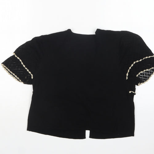 South Womens Black V-Neck  Viscose Cardigan Jumper Size 14