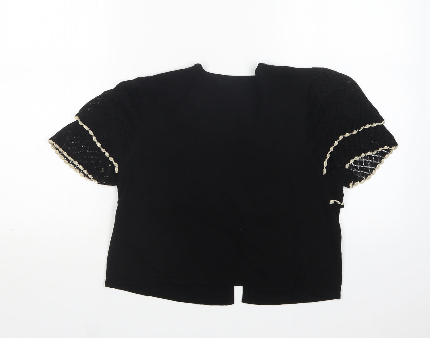 South Womens Black V-Neck  Viscose Cardigan Jumper Size 14