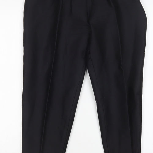 Preworn Womens Black  Cotton Trousers  Size 16 L26 in Regular