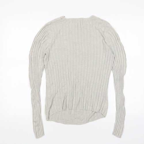 New Look  Womens Beige Round Neck  Viscose Pullover Jumper Size 12