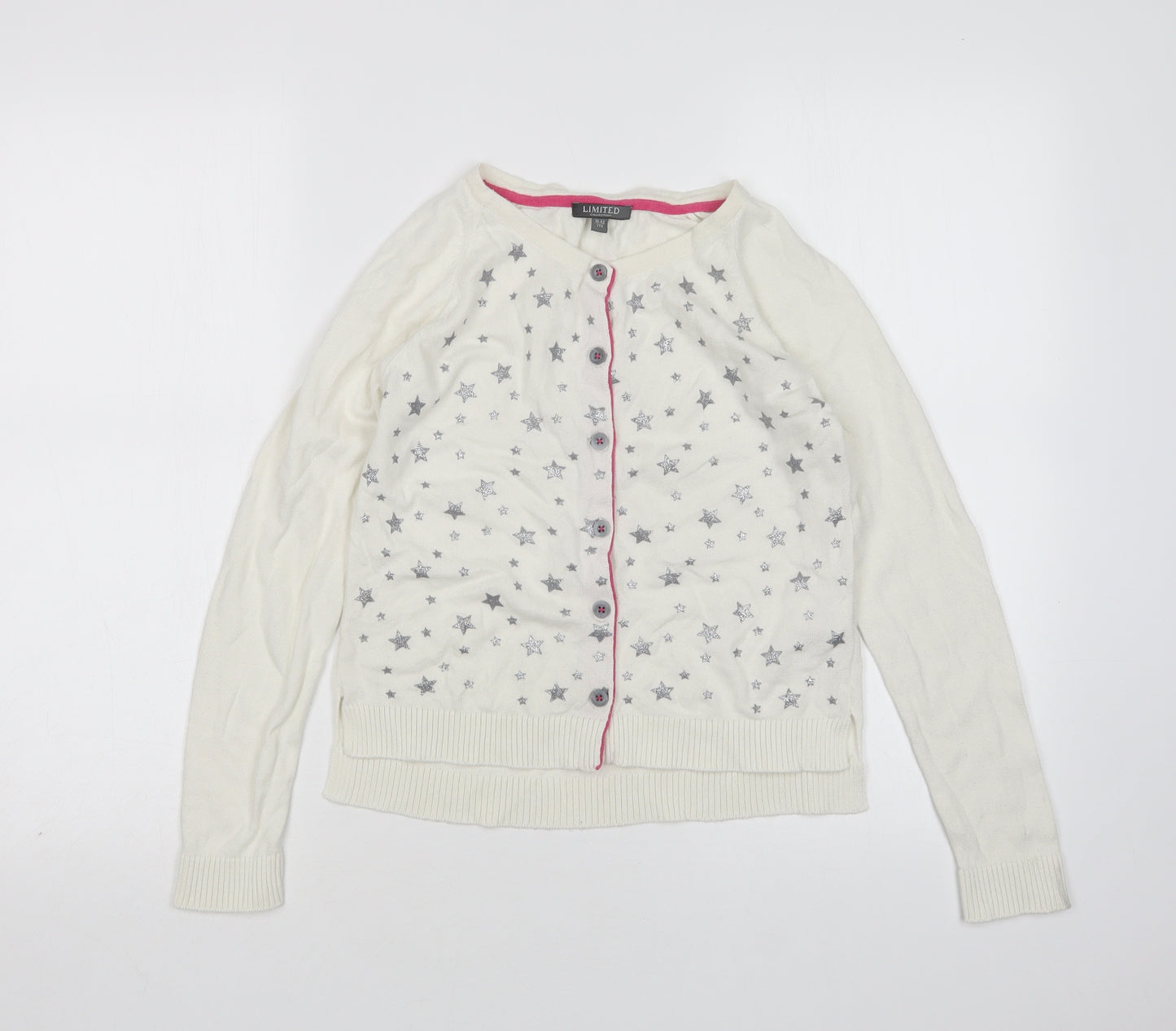 M&S Girls Multicoloured Round Neck Polka Dot Cotton Cardigan Jumper Size 11-12 Years