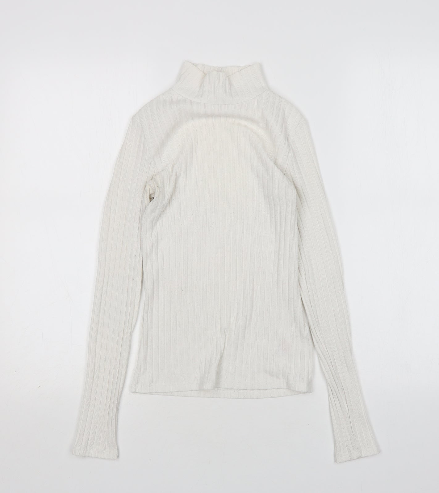 Topshop Womens White Mock Neck  Polyester Pullover Jumper Size 6