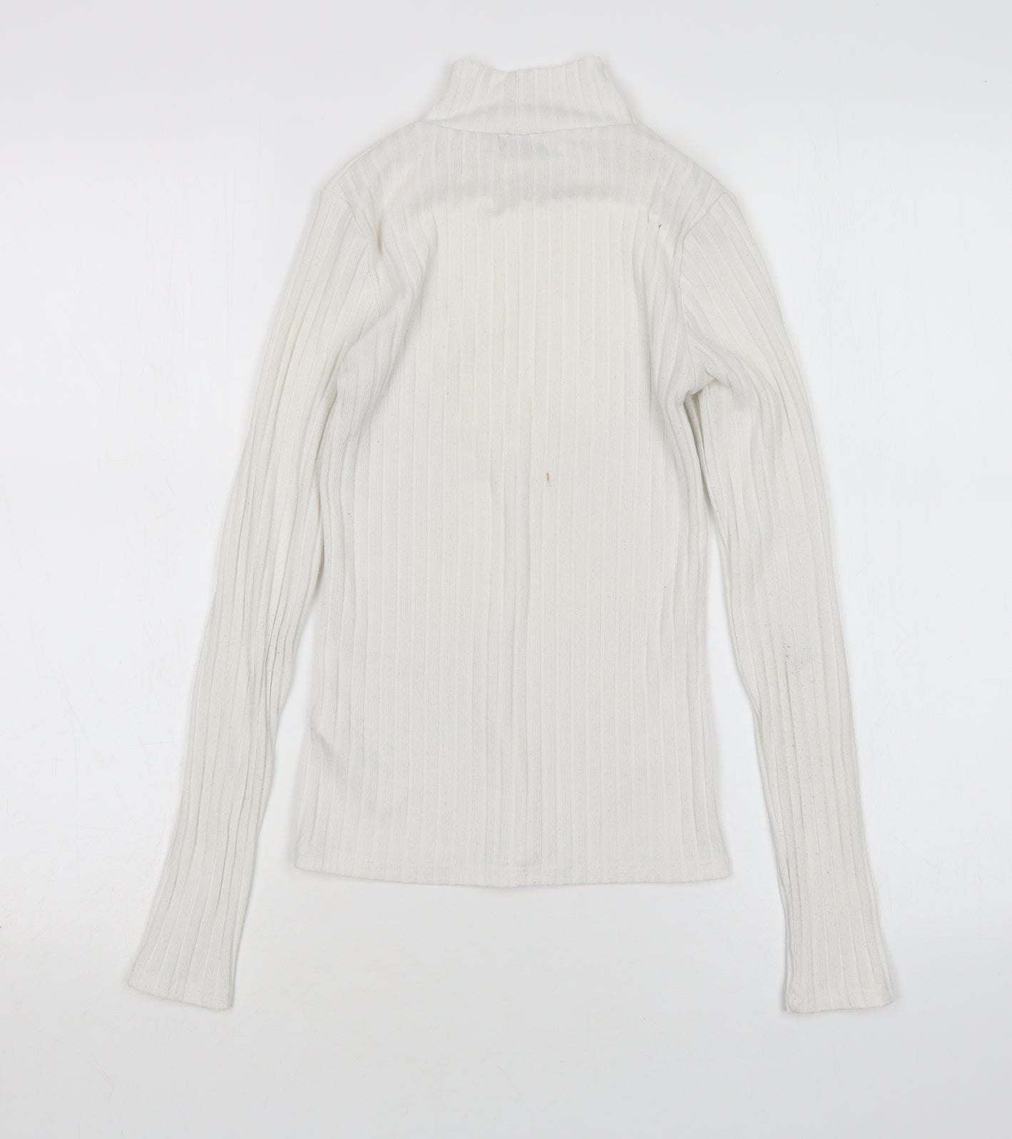 Topshop Womens White Mock Neck  Polyester Pullover Jumper Size 6