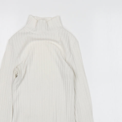 Topshop Womens White Mock Neck  Polyester Pullover Jumper Size 6