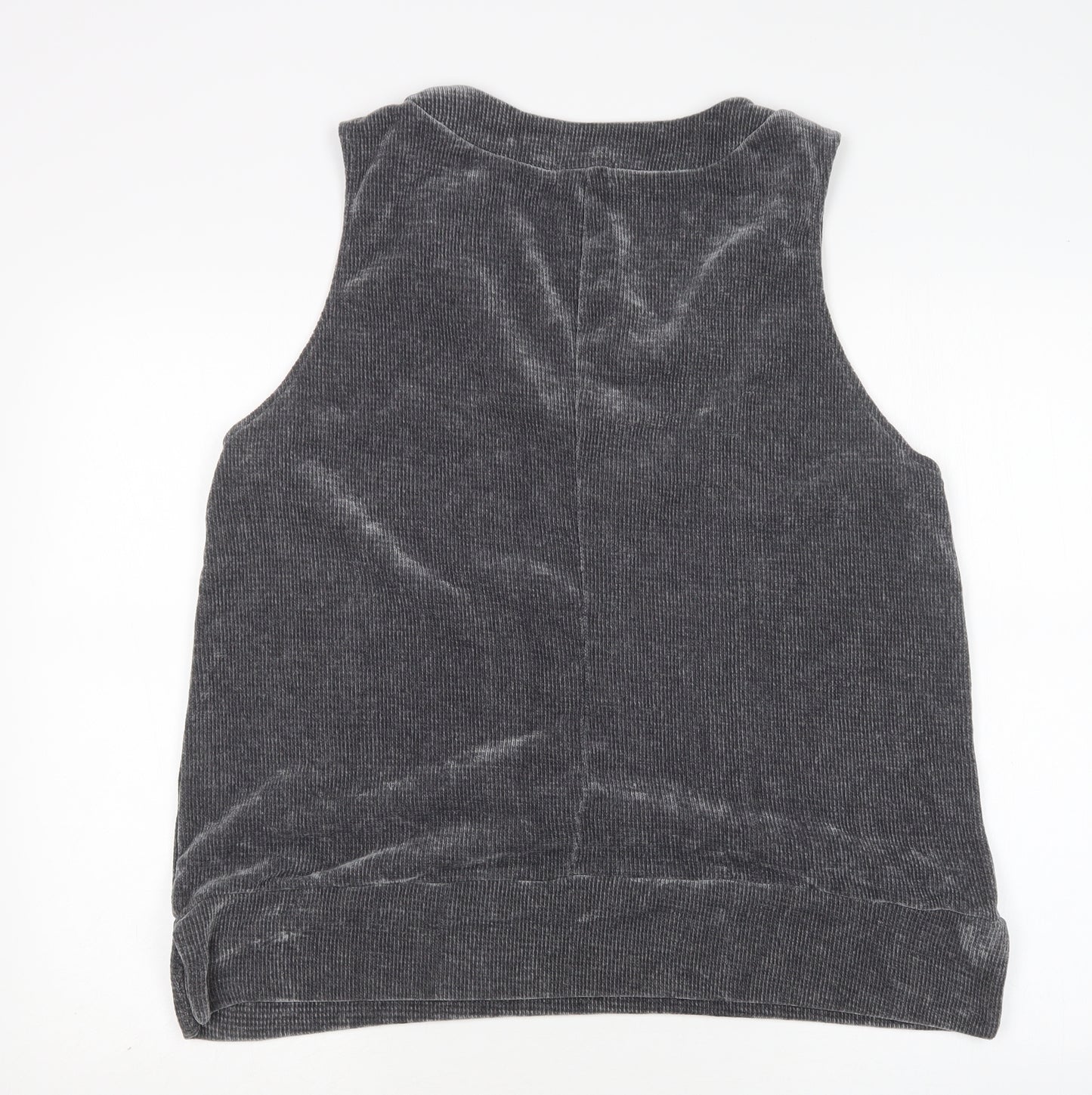 PRETTYLITTLETHING Womens Grey V-Neck  Polyester Vest Jumper Size 8