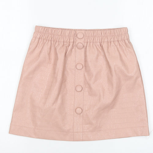 Lola Skye Womens Pink Animal Print Viscose Mini Skirt Size 8
