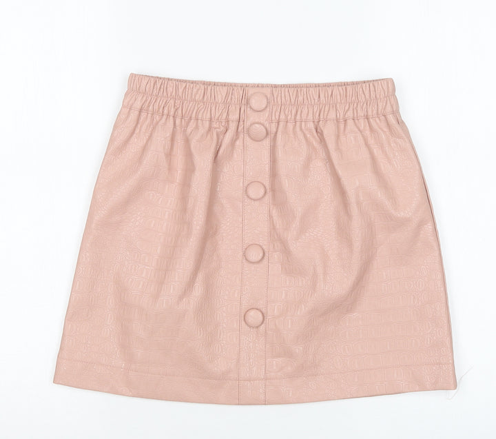 Lola Skye Womens Pink Animal Print Viscose Mini Skirt Size 8