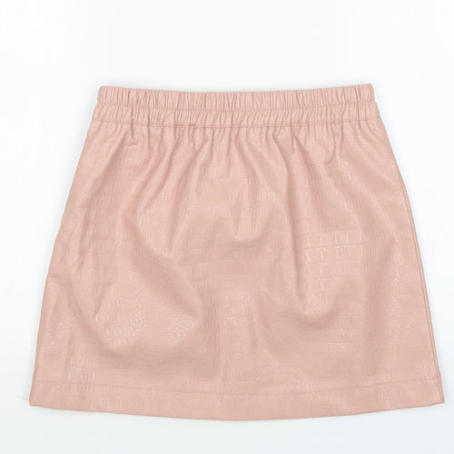 Lola Skye Womens Pink Animal Print Viscose Mini Skirt Size 8
