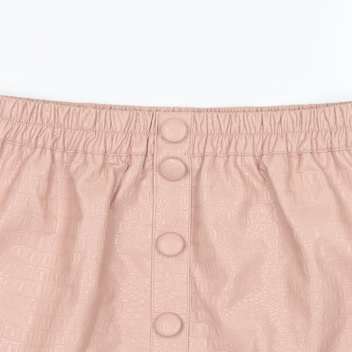 Lola Skye Womens Pink Animal Print Viscose Mini Skirt Size 8