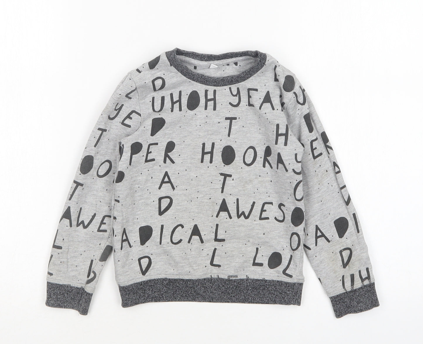 M&S Boys Grey  Cotton Pullover Sweatshirt Size 2-3 Years