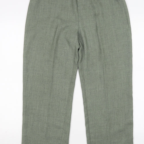 Preworn Womens Green  Polyester Trousers  Size 12 L29 in Regular