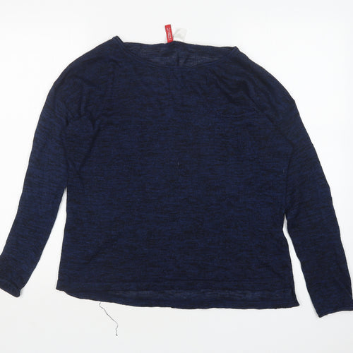 H&M Womens Blue Round Neck  Polyester Pullover Jumper Size M