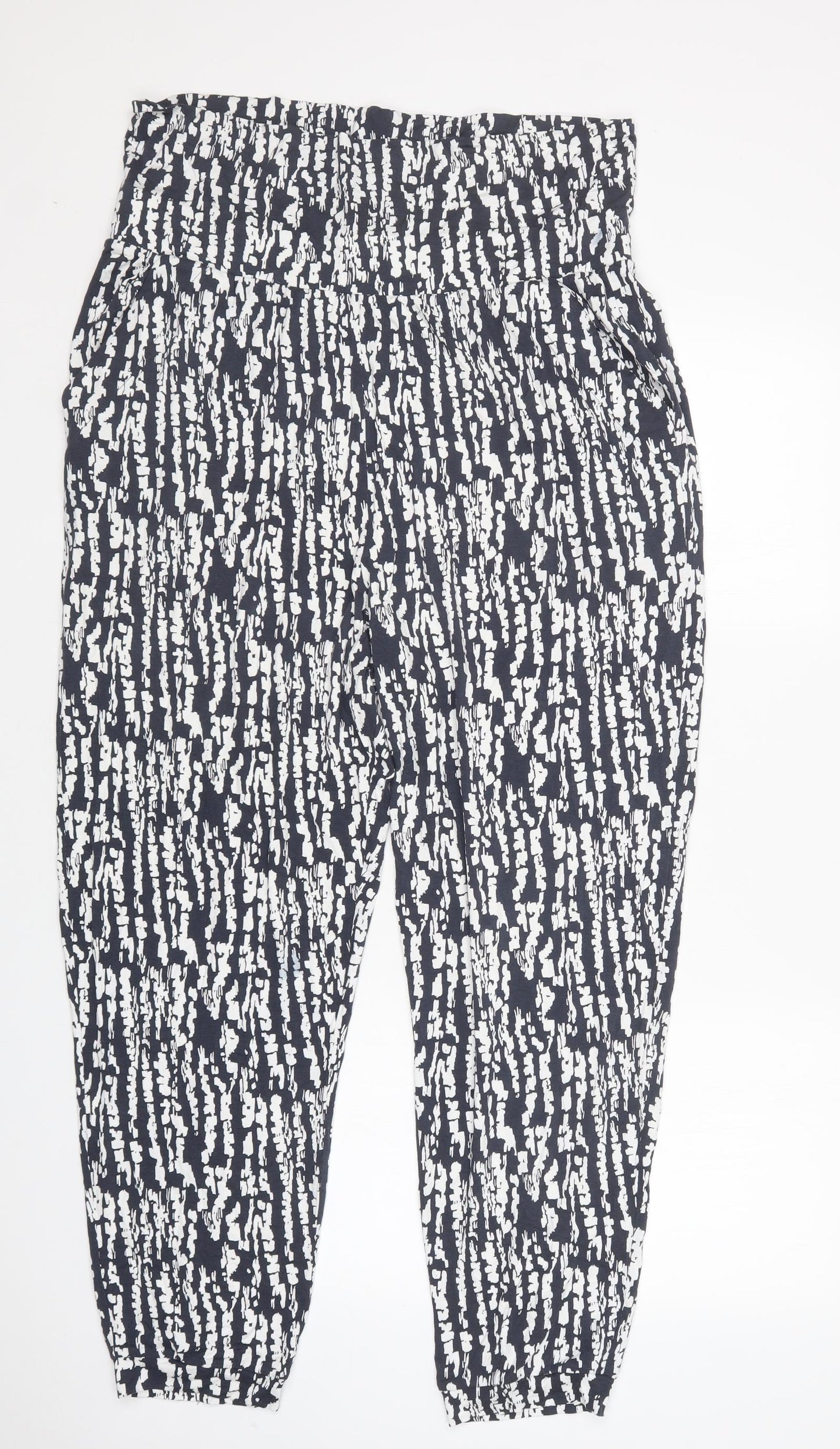 Phase Eight Womens Multicoloured Geometric Viscose Jogger Trousers Size 18 L28 in Regular