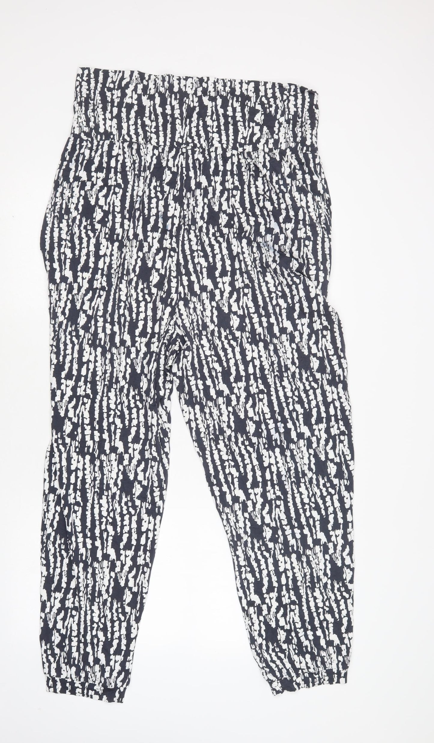 Phase Eight Womens Multicoloured Geometric Viscose Jogger Trousers Size 18 L28 in Regular