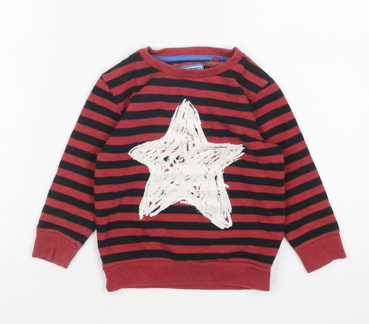 TU Boys Multicoloured Round Neck Striped Cotton Pullover Jumper Size 2-3 Years
