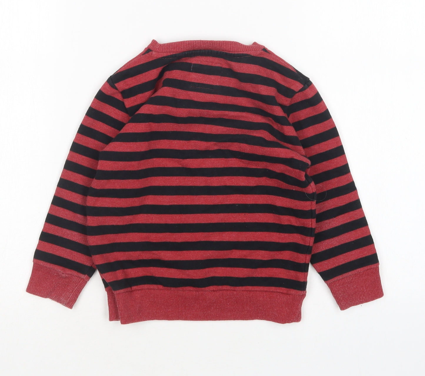 TU Boys Multicoloured Round Neck Striped Cotton Pullover Jumper Size 2-3 Years