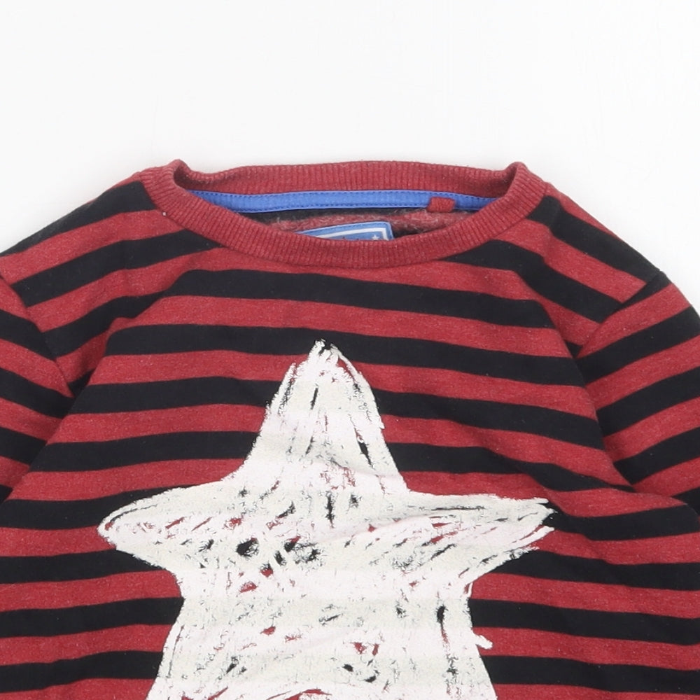 TU Boys Multicoloured Round Neck Striped Cotton Pullover Jumper Size 2-3 Years