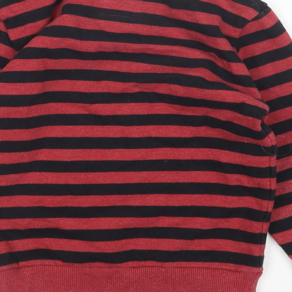 TU Boys Multicoloured Round Neck Striped Cotton Pullover Jumper Size 2-3 Years