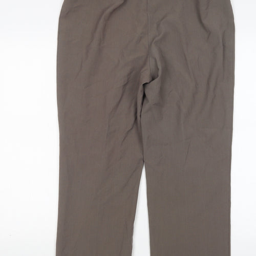 BM Womens Brown  Polyester Trousers  Size 14 L27 in Regular