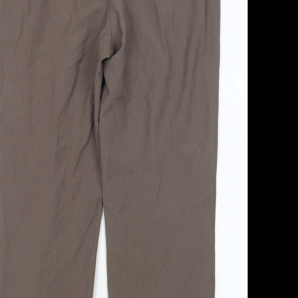 BM Womens Brown  Polyester Trousers  Size 14 L27 in Regular