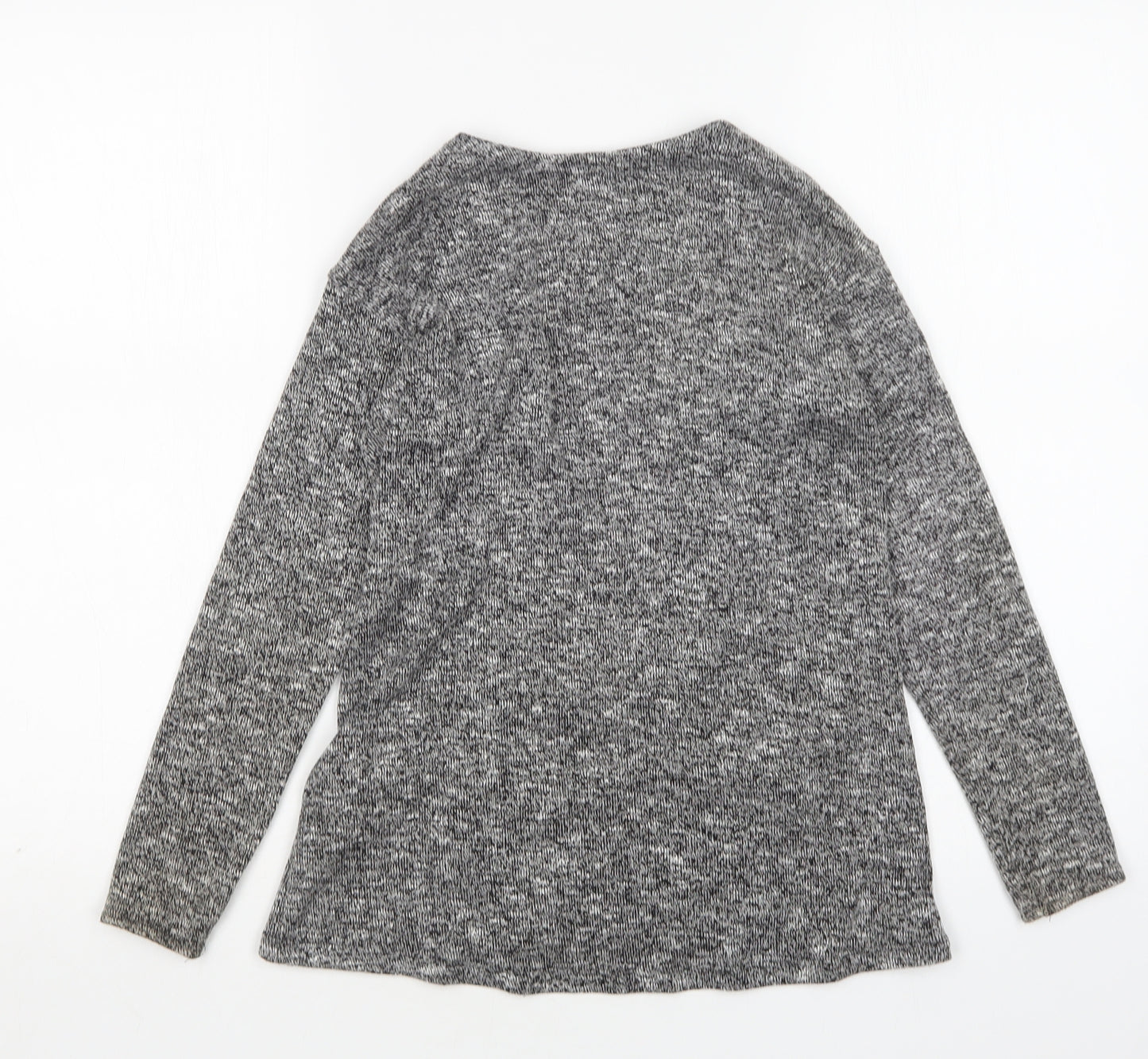 H&M Girls Grey V-Neck  Polyester Cardigan Jumper Size 8-9 Years