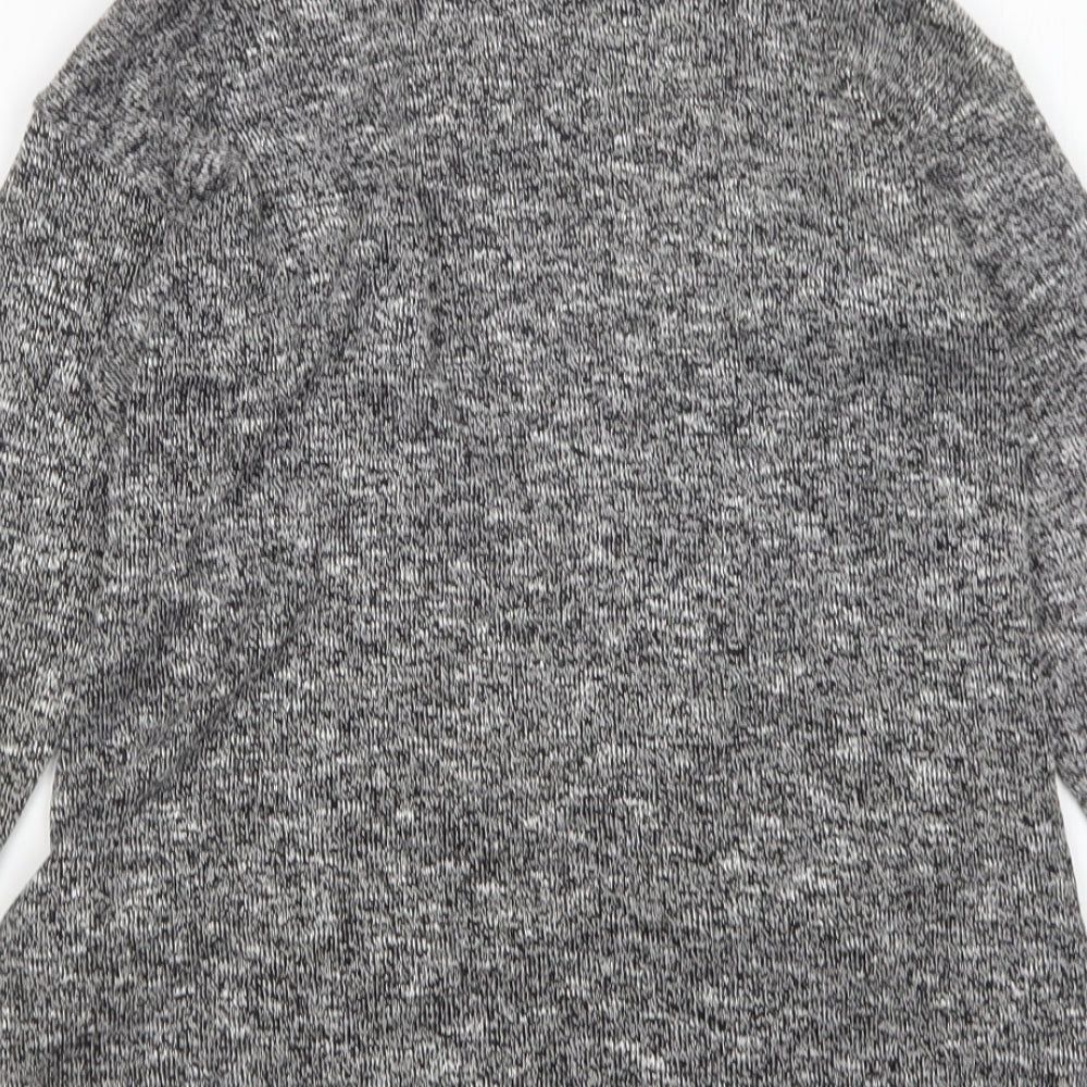 H&M Girls Grey V-Neck  Polyester Cardigan Jumper Size 8-9 Years