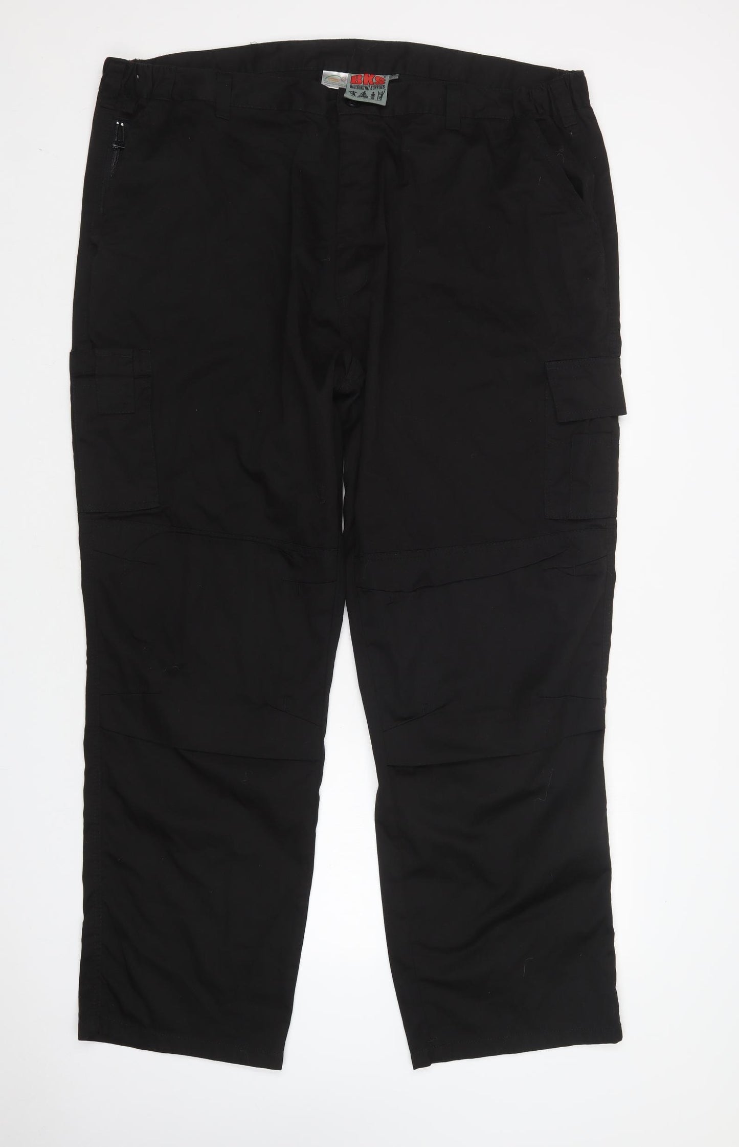 BKS Mens Black  Cotton Cargo Trousers Size 40 L32 in Regular  - Work Wear