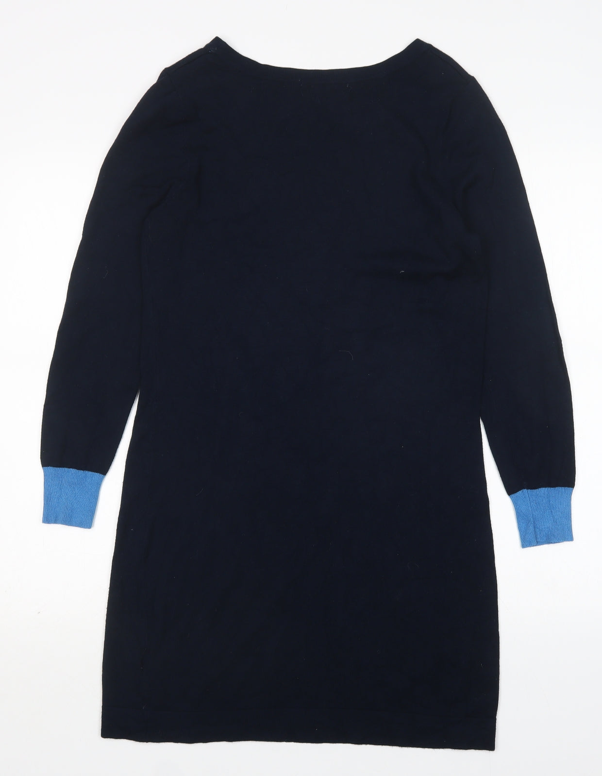 M&S Womens Blue  Viscose Jumper Dress  Size 14  Round Neck
